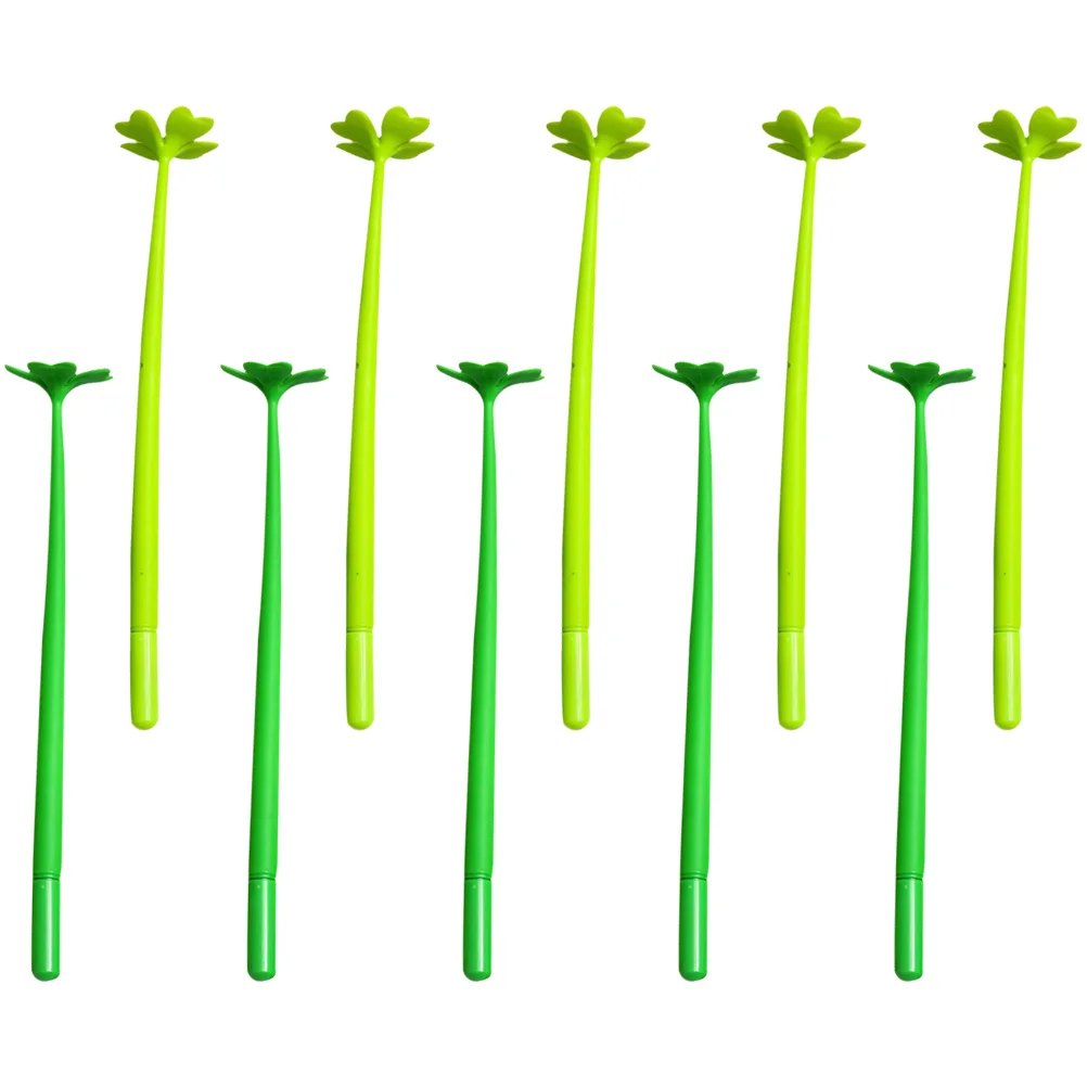 10 шт. ручка с четырьмя листами клевера гелевые чернила офисные фирменные