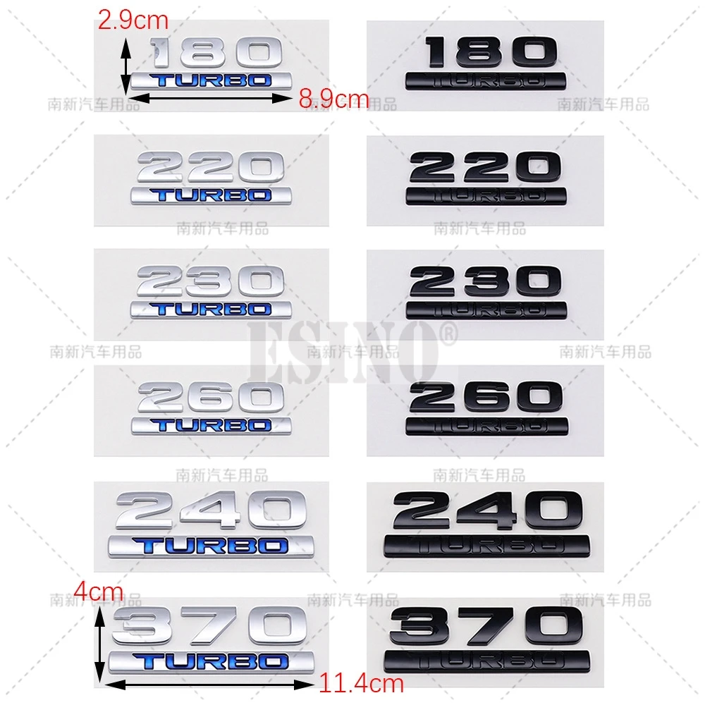 Автомобильный Стайлинг 3D ABS 180 220 230 240 260 Turbo клейкая эмблема задний багажник значок