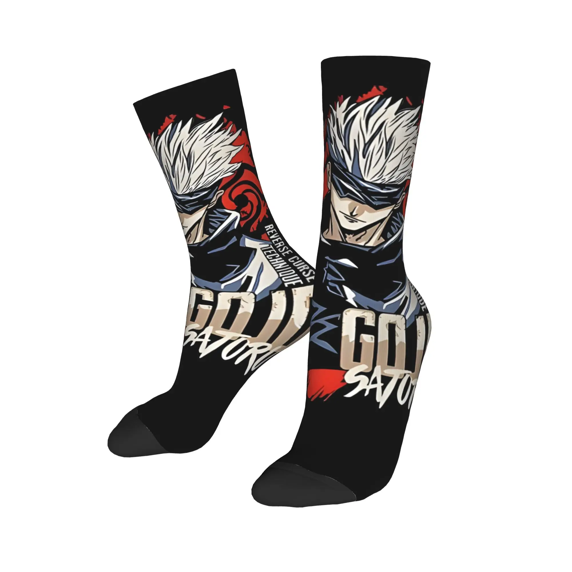 Фото Забавные носки Bandai Jujutsu Kaisen The Strongest Gojo с бесшовным принтом, мужские повседневные носки с рок-дизайном №2