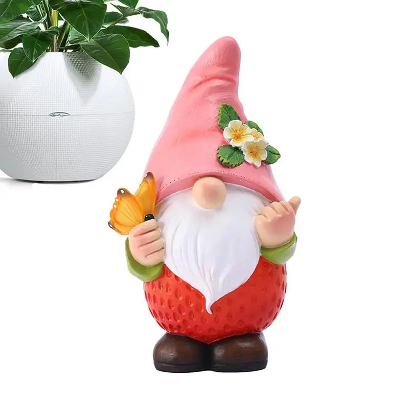 

Solar Gnome Garden Lights Resin Solar Dwarf Sculpture Fruit Gnome Ornament For Patio Yard Lawn Porch Housewarming Garden