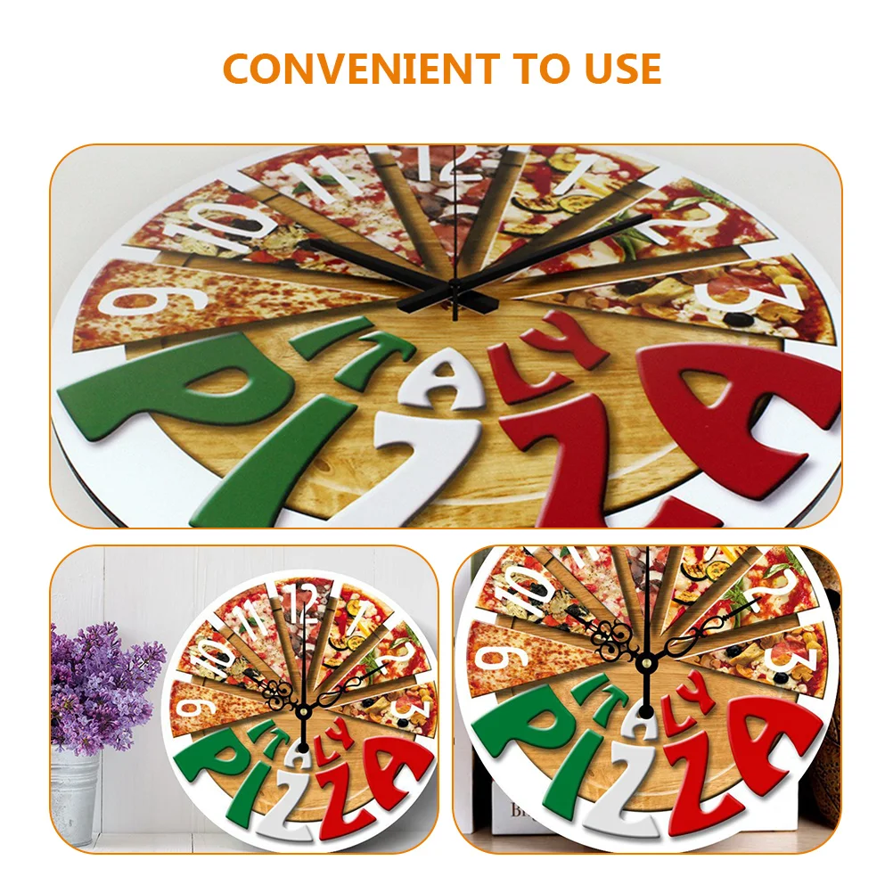 Настенные часы с пиццей декоративные большие круглые украшения для гостиной