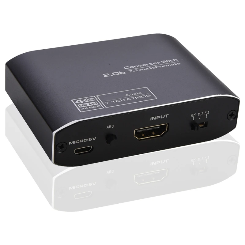 

4K@60Hz HDMI-compatible 2.0b Audio Extractor with 7.1CH ATOM HDMI-compatible Audio Embedding Converter Adapter for PS5