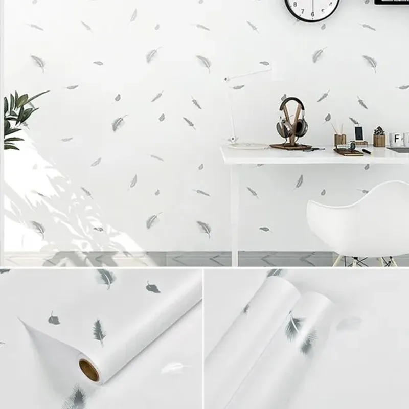 Обои из ПВХ с перьями самоклеящиеся съемные водонепроницаемые для рабочего