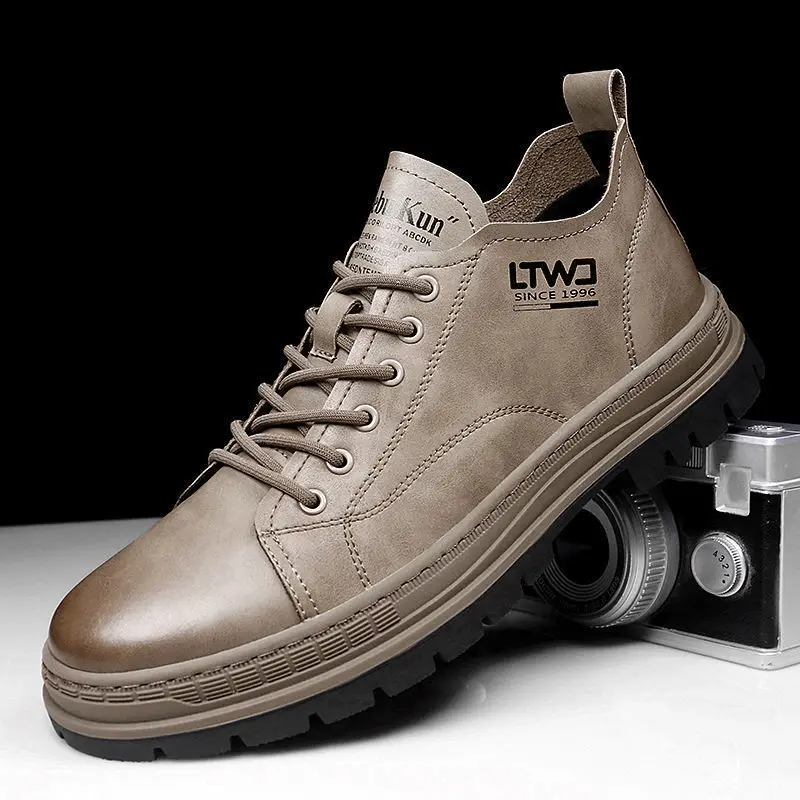 

Мужские повседневные кожаные туфли, коричневые мокасины, весна-осень 2023