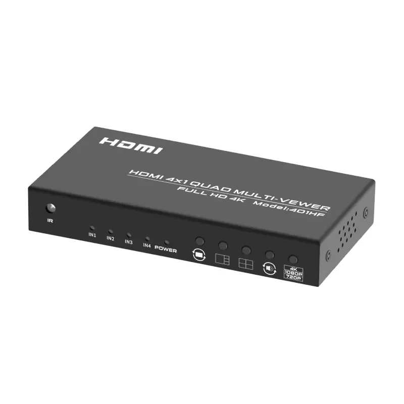 Фото FJ-401HF Fjgear 4-портовый 4K квадро-мультивьювер 4 входа 1 выход, Plug-and-play, 1 экран на 4 устройства, квадро-сплиттер №2