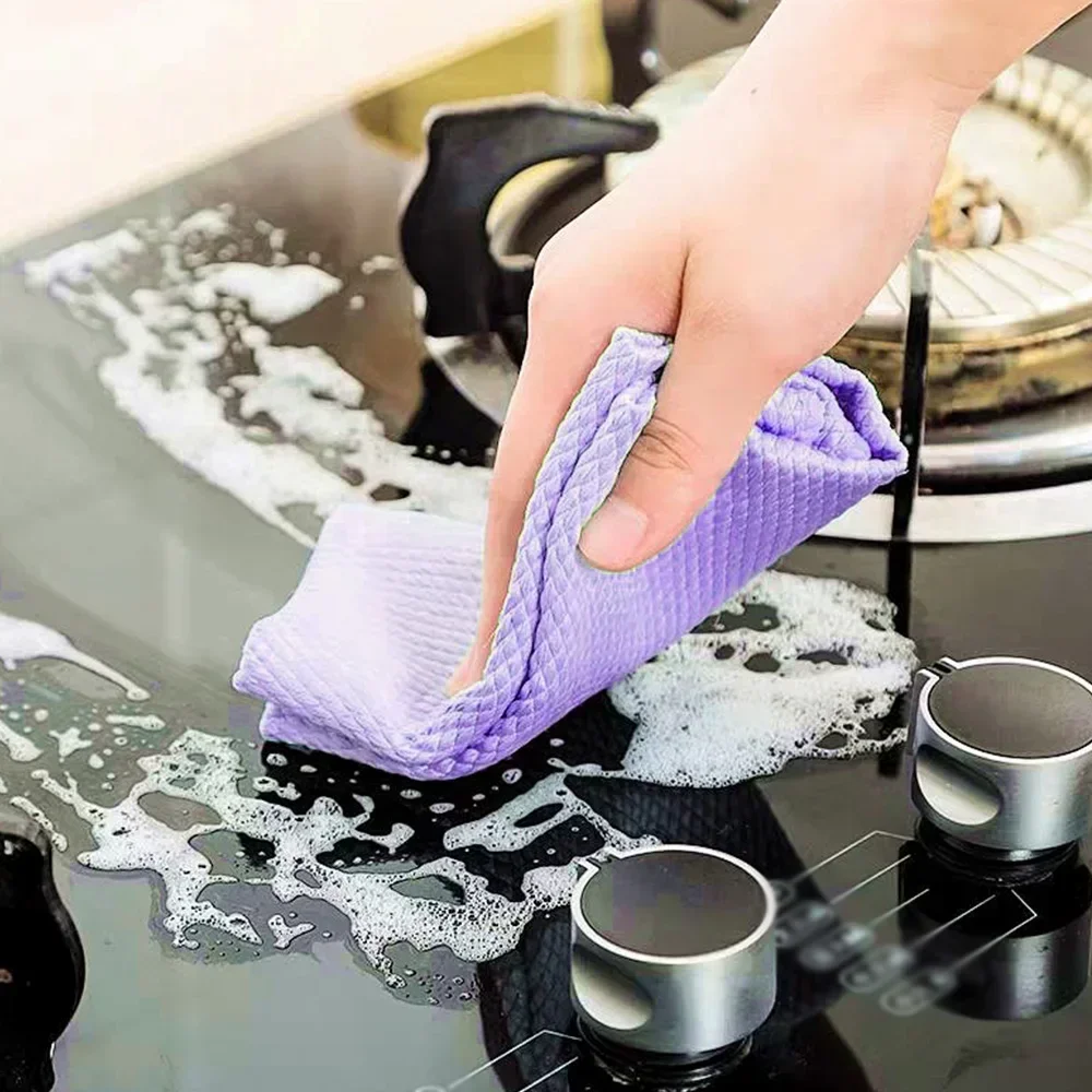 Безворсовая салфетка для чистки кухни мытья посуды из микрофибры салфетки