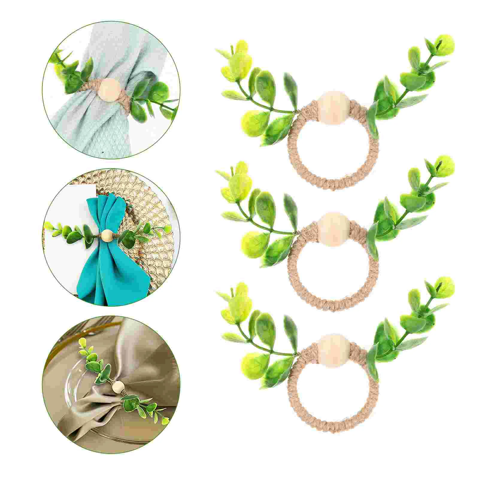 

Napkin Ring Rings Holder Serviette Rustic Wedding Farmhouse Buckle Wreath Eucalyptus Holders Leaf Wrap Summer Table Buckles