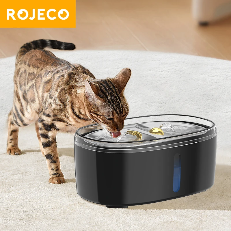 

ROJECO Double Cat Water Foutain Automatic Pet Water Dispenser Pet Smart Drinker For Cats Auto Cat Drinking Fountain Accessories