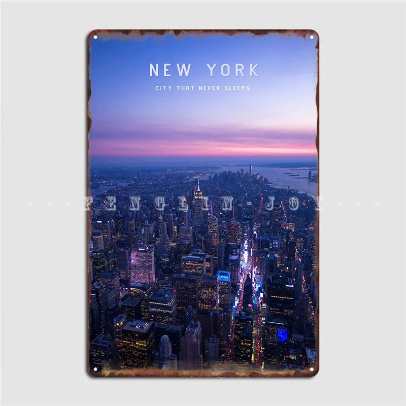 

New York Poster Metal Plaque Cinema Kitchen Kitchen Printing Wall Decor Tin Sign Poster Retro Cave Home Tavern