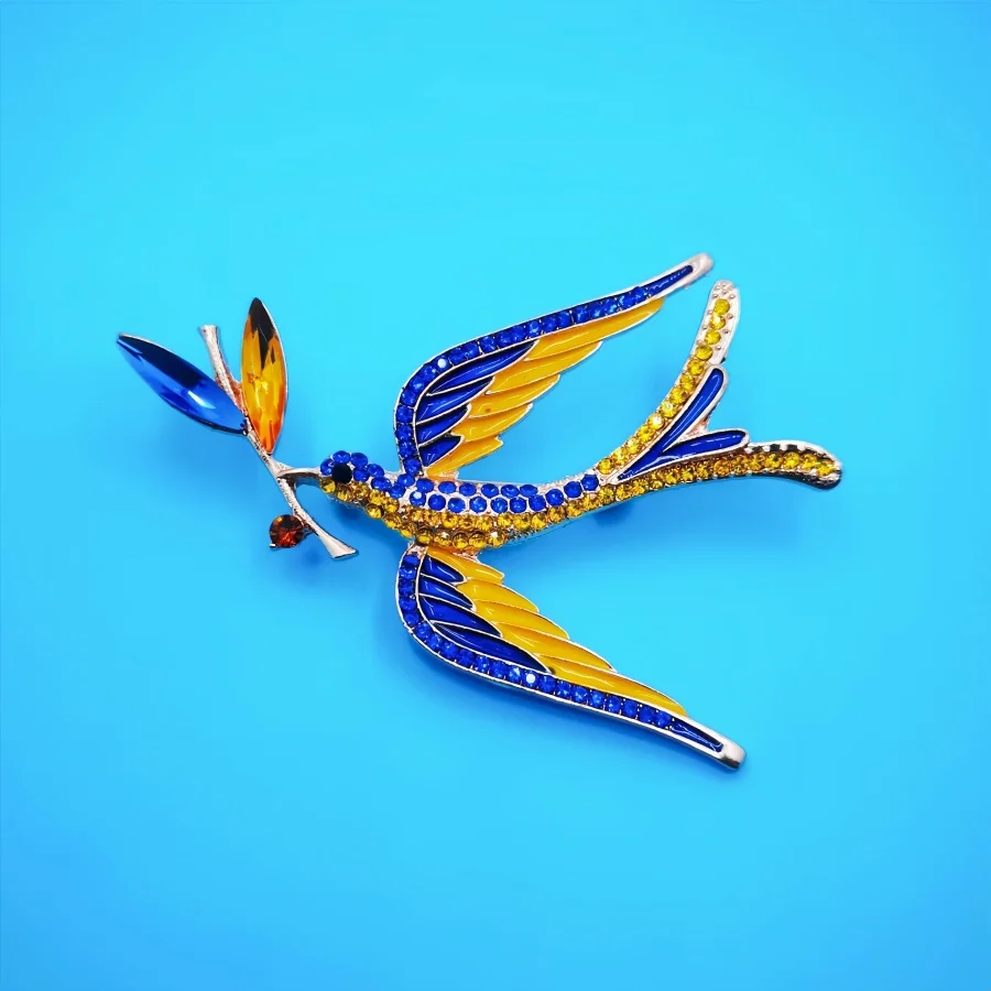 Модные эмалированные броши в виде голубей для женщин Украинская шпилька