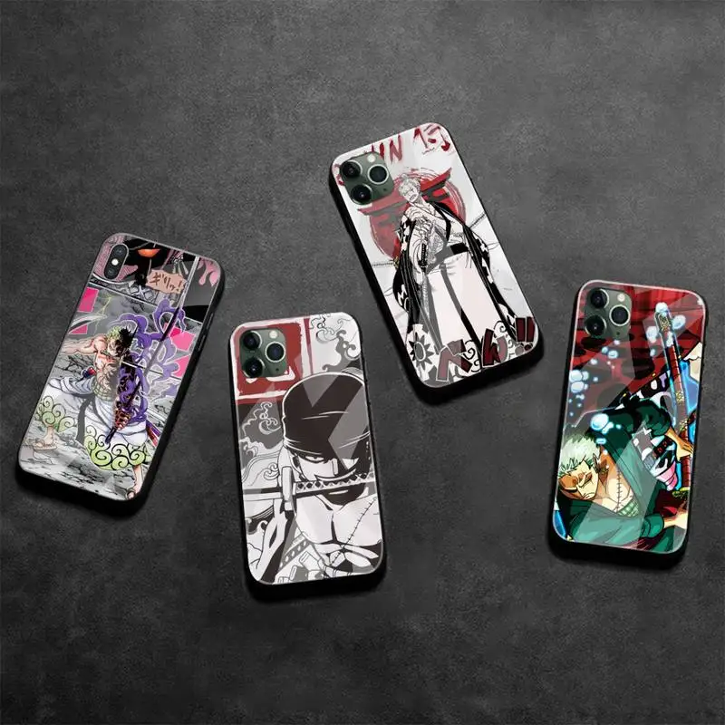 

Anime One Piece Roronoa Zoro Phone Case Tempered Glass For iPhone 13 12 Mini 11 Pro XR XS MAX 8 X 7 Plus SE 2020 cover