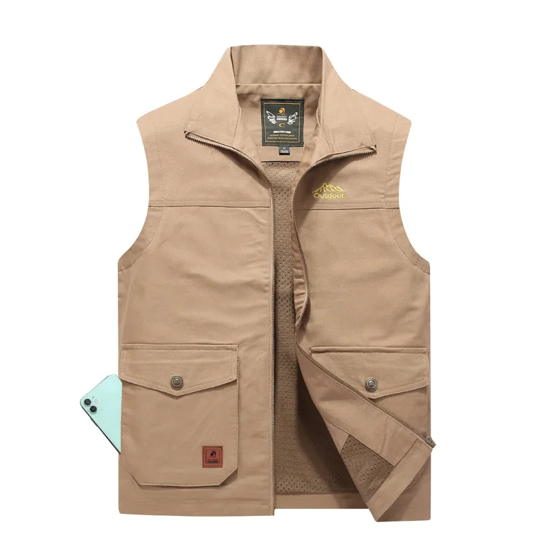 

Plus Size 8XL Autumn Vest Men Sleeveless Jacket Men Military Casual Cotton Vest Male Pockets Fishing Tactical Waistcoat