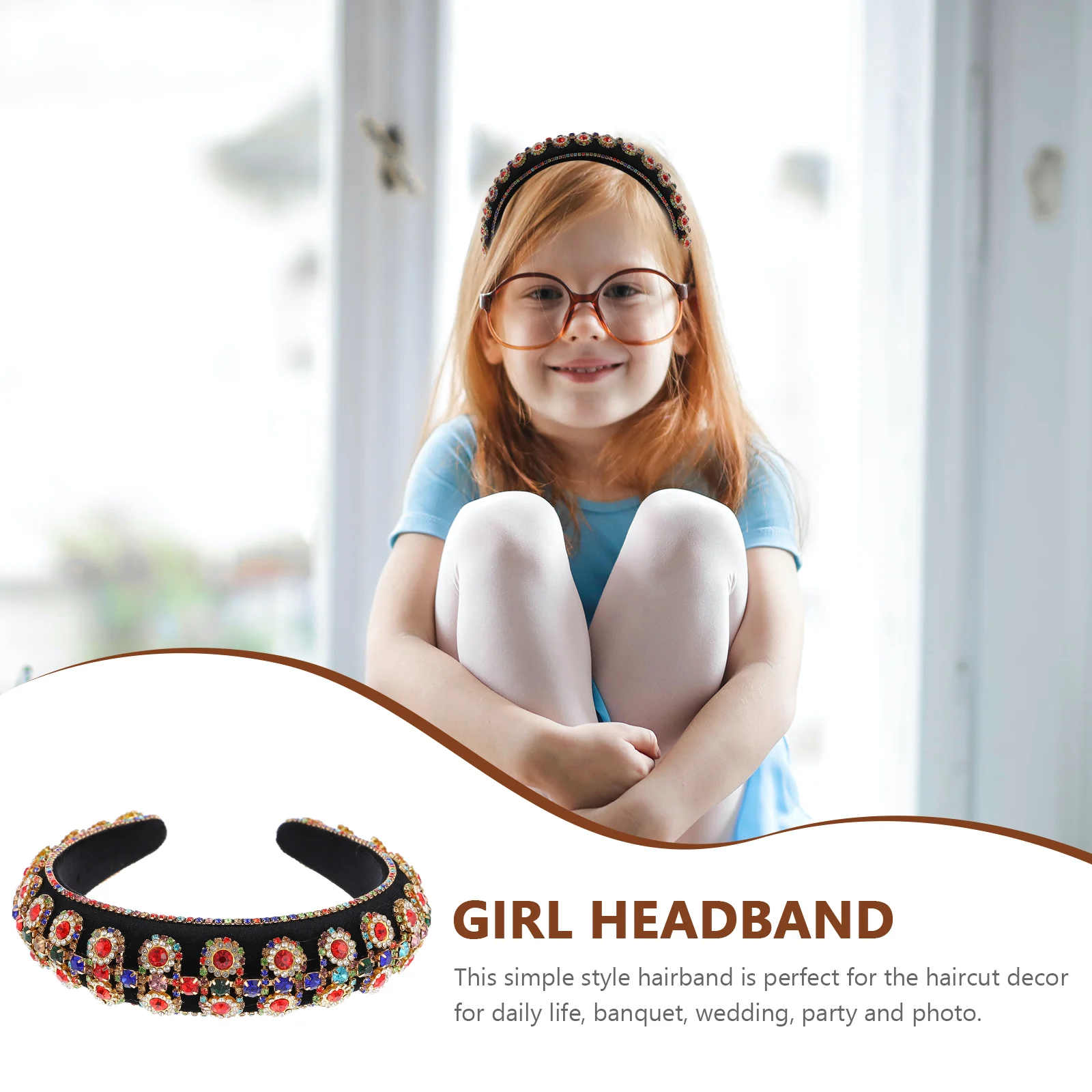 Повязка на голову со стразами декоративная повязка для волос элегантный