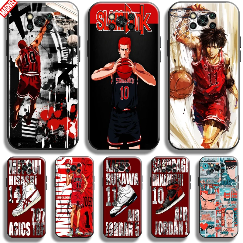 

Japan Anime SLAM DUNK For Xiaomi Poco X3 Pro X3 NFC X3 GT Phone Case Carcasa Silicone Cover Soft Funda Liquid Silicon