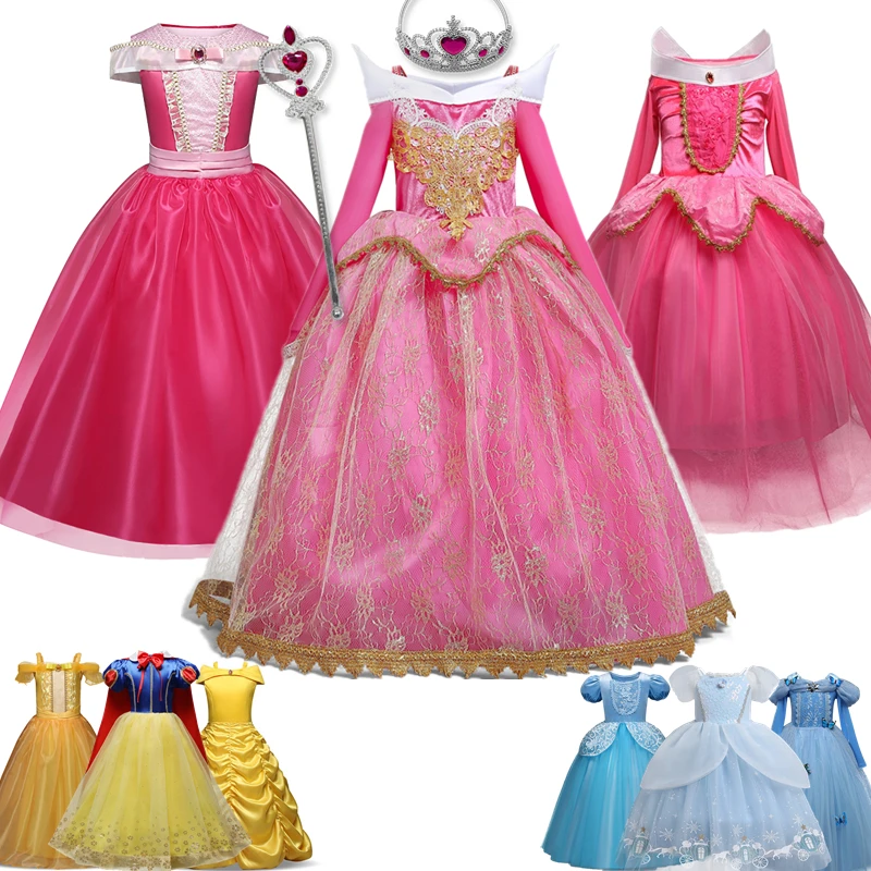 Children Carnival Costumes for 4 6 8 10 Years Girls Princess Disguise Girl Princess Dress Up Party Dress Kid Halloween Dress