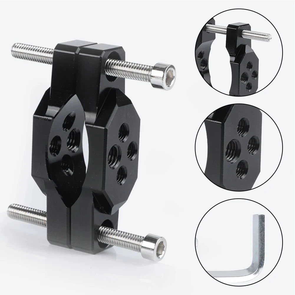 

Quality Handlebar Bumper Mount Bracket 17-54mm 1PCS Aluminum Alloy Black