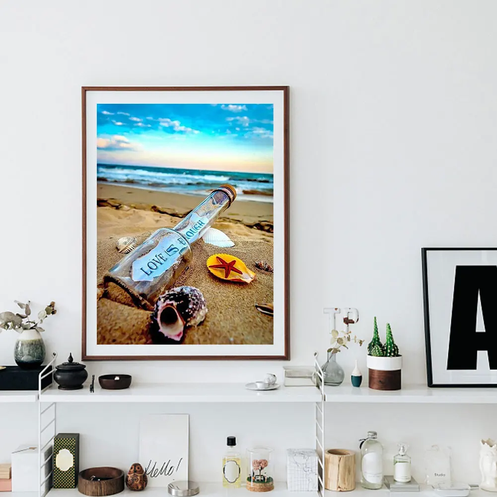 5D DIY Алмазный рисунок пляжная Дрифт бутылка наборы полностью круглая дрель