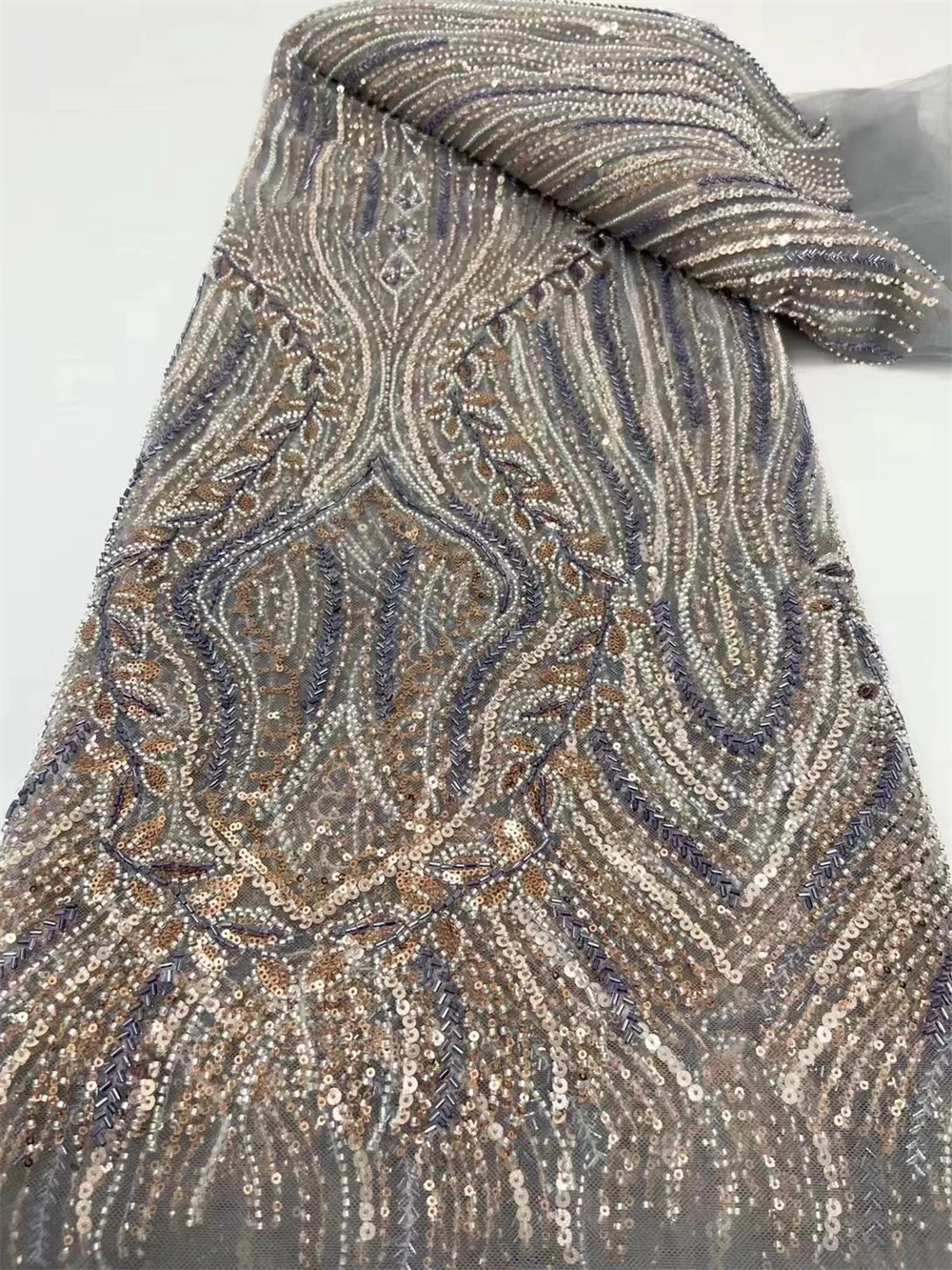 Модная Роскошная африканская кружевная ткань с блестками для жениха высокое