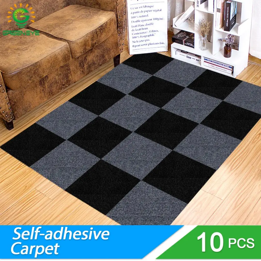 

10pcs Self Adhesive Floor Mats, Peel And Stick Floor Tiles Easy Installation DIY Home Furnishings Indoor Dining Room Carpets