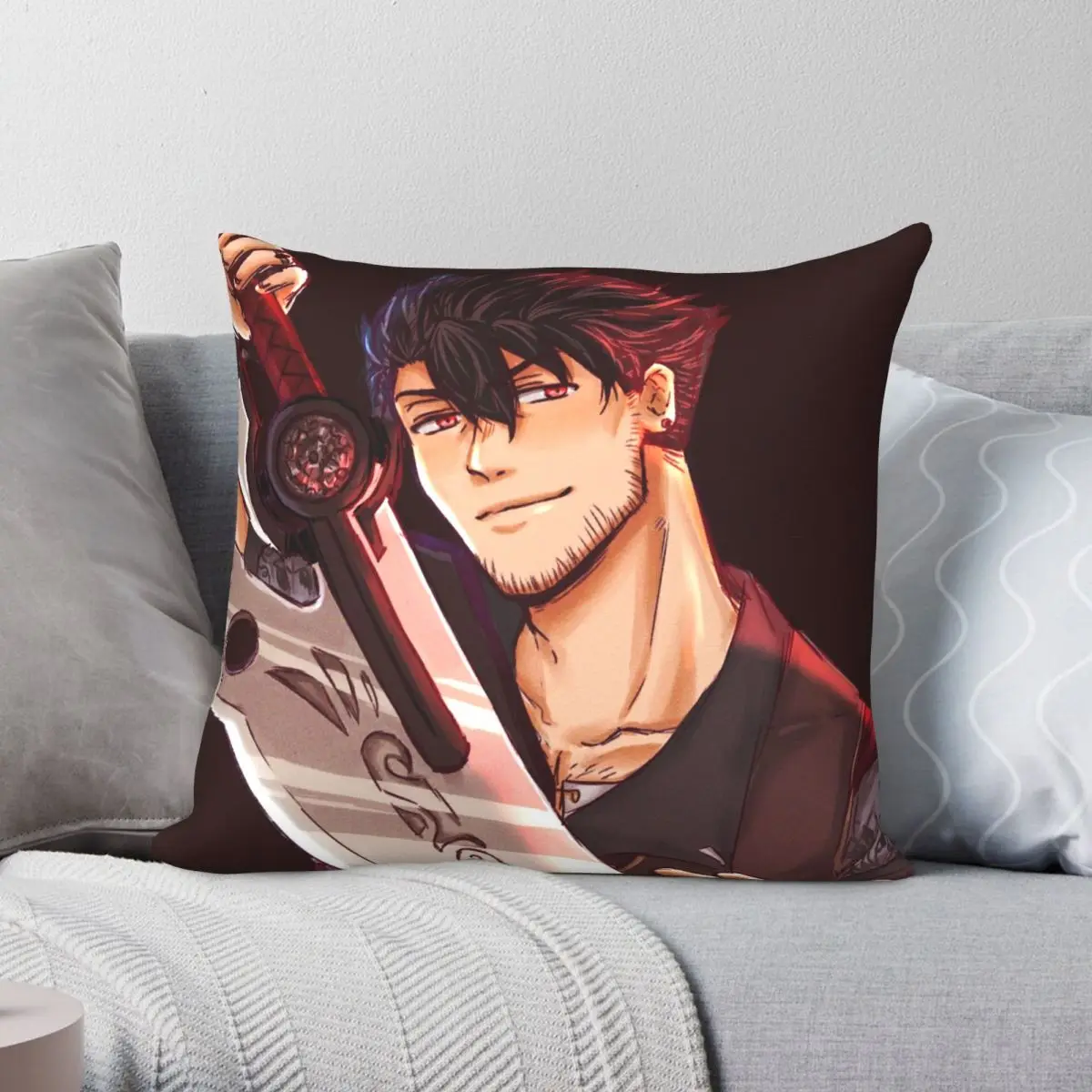 

Qrow Branwen Harbinger Square Pillowcase Polyester Linen Velvet Creative Zip Decor Throw Pillow Case Home Cushion Case