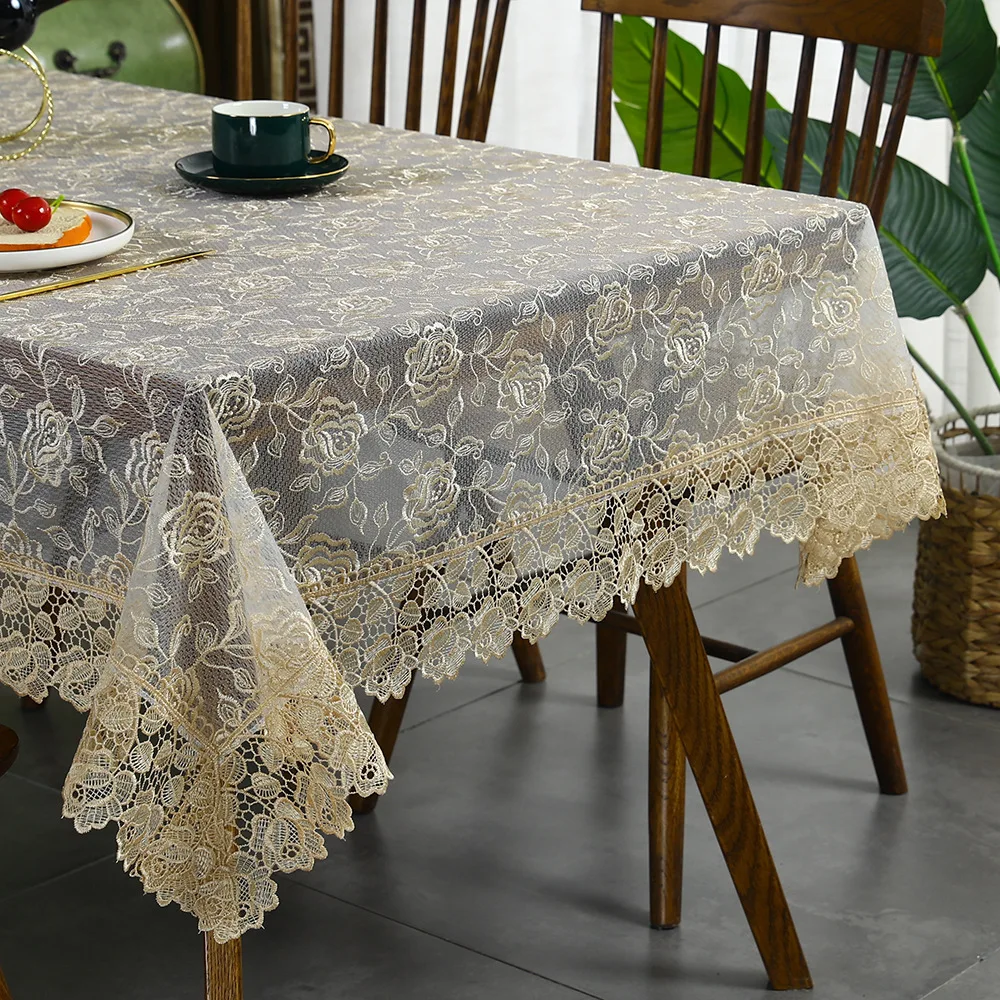 

Lace Embroidery Table Cloth Table Cover Lace Tablecloth for Wedding Banquet Dining Room Table Decor Furniture Dust Cover