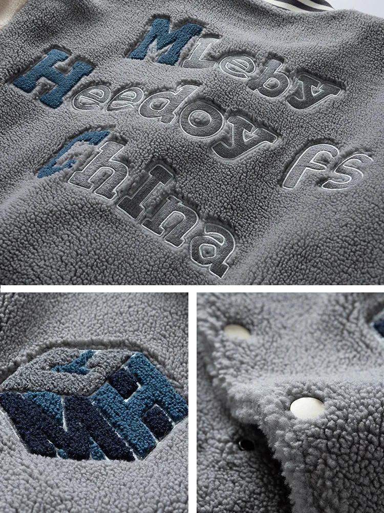 Зимняя Толстая теплая флисовая куртка-бомбер для мужчин 2022 Новая мода вышивка