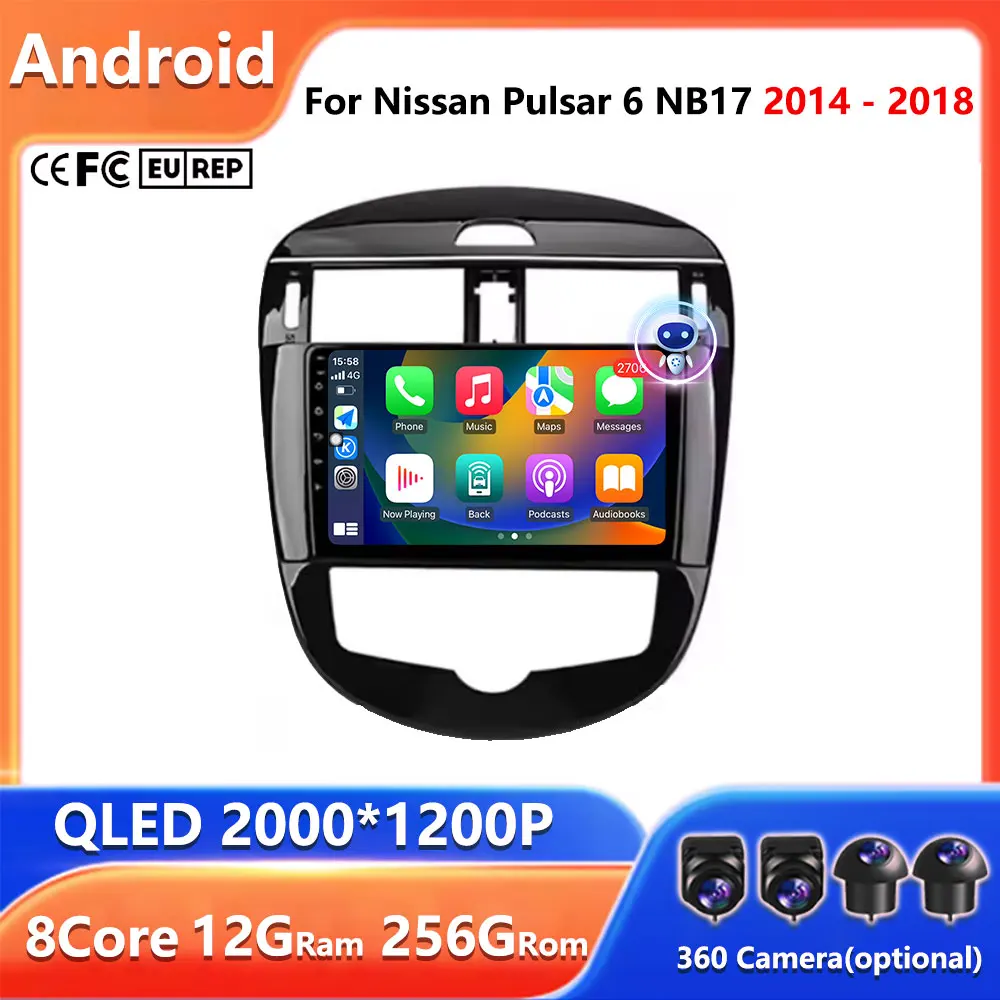 Беспроводной Carplay для Nissan Pulsar 6 NB17 2014-2018 Android авто радиоприемник GPS-навигация