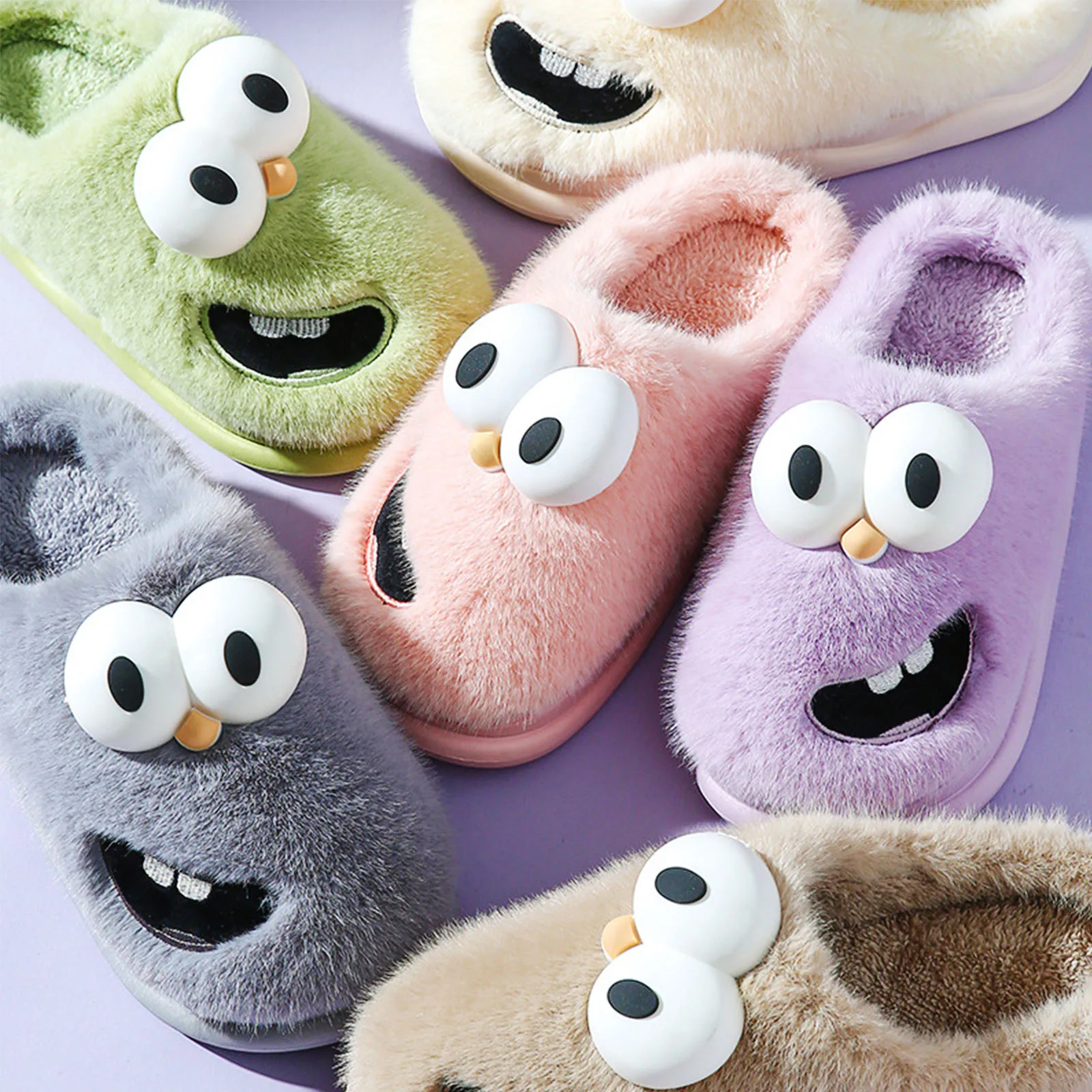 

Big Eyed Dog Cotton Slippers Waterproof Women's Indoor Thick Sole Slipper Anti Slip And Warm Winter Home EVA Slippers Man