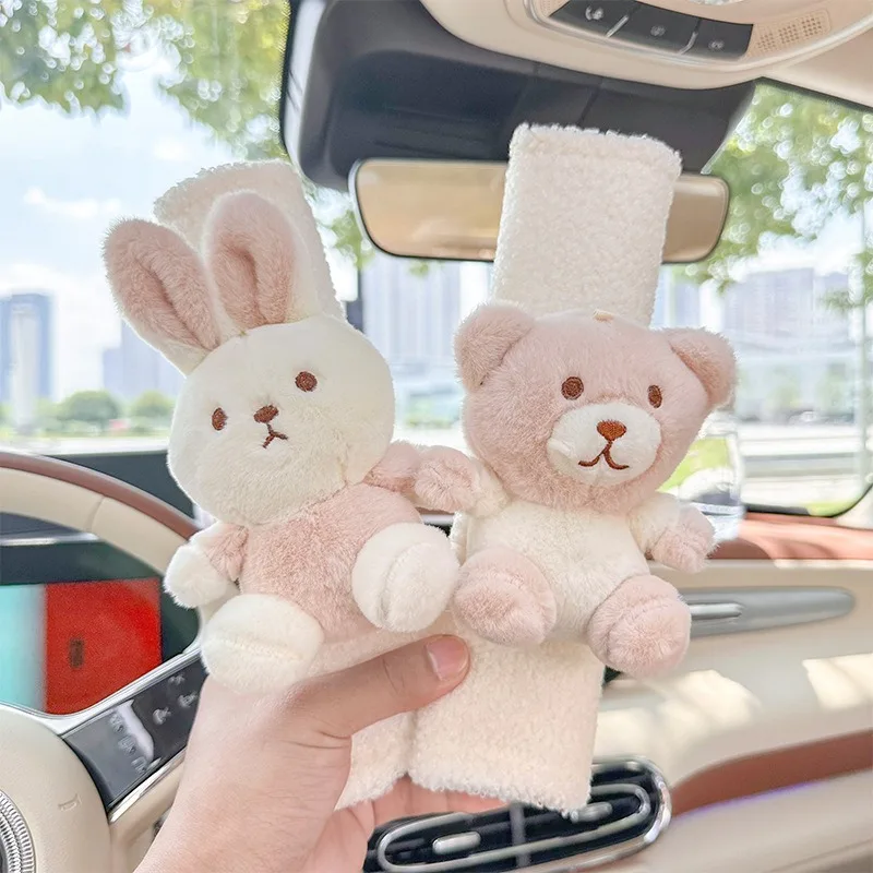 

Cartoon Car Seat Belt Shoulder Protector Cute Lamb Fleece Car Shoulder Protector Cover for All Seasons General Motors Shoulder P