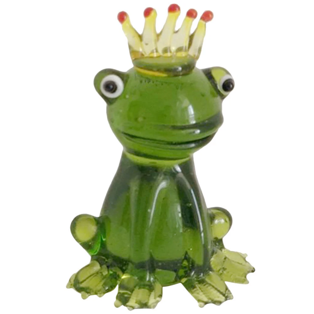 

Animal Desktop Frog Statue Glass Crafts Decor Figurine Creative Ornament Figure Mini Sculpture Table
