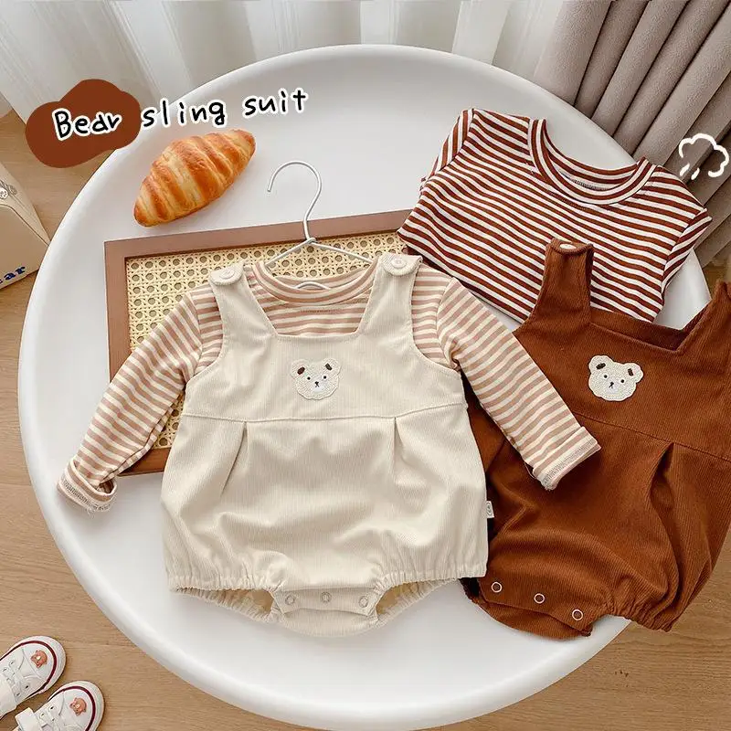 Baby Strap Clothing Boys Girls Shirt Autumn Jumpsuit Newborn Sleeveless New Born Babi Girl Clothes Cotton Infant 6 Months Romper