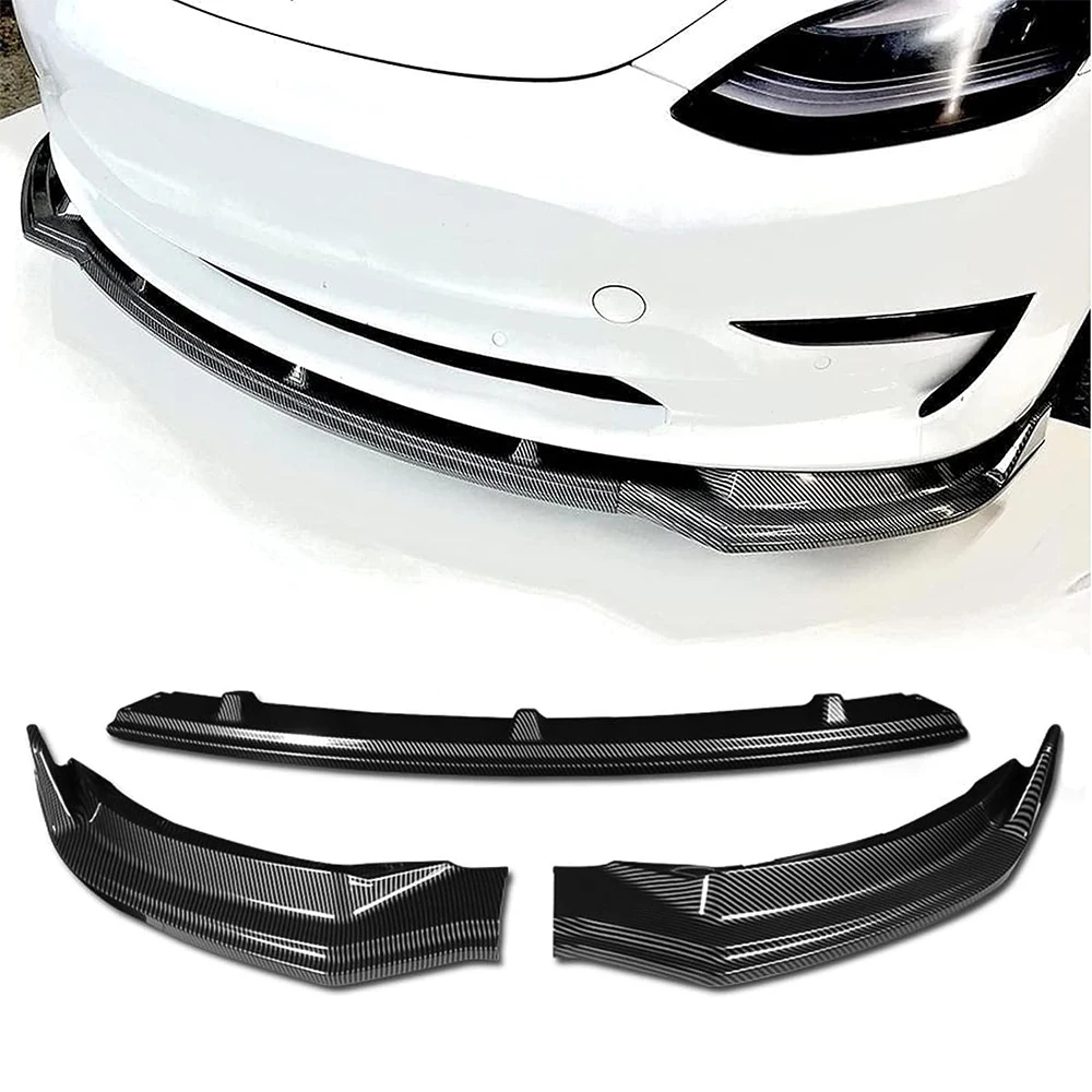 

Front Bumper Lip Kit Car Glossy Mods Spoilers fit for 2017-2023 Tesla Model 3 Accessories