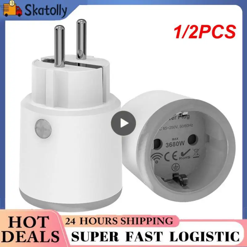 

1/2PCS Tuya Smart Zigbee Plug Socket 3680W 16A Power Energy Monitoring Timer Switch EU Outlet Work With Tuya Hub Zigbee2mqtt