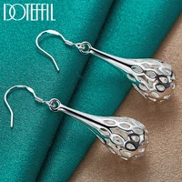 doteffil 925 sterling silver water dropletsraindrop earring for women wedding engagement party fashion charm jewelry