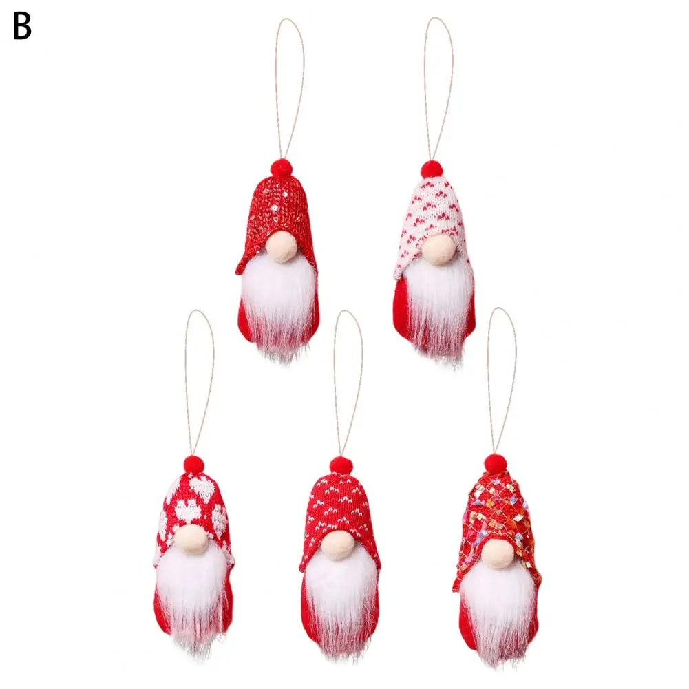 

5Pcs Festive Gnome Doll Practical Lightweight Eye-catching Decoration Santa Claus Gnome for Gift Gnome Doll Doll Ornament