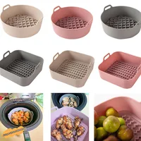 AirFryer Silicone Pot Multifunctional Air Fryers Oven Accessories Bread Fried Chicken Pizza Basket Baking Tray FDA Baking Dishes