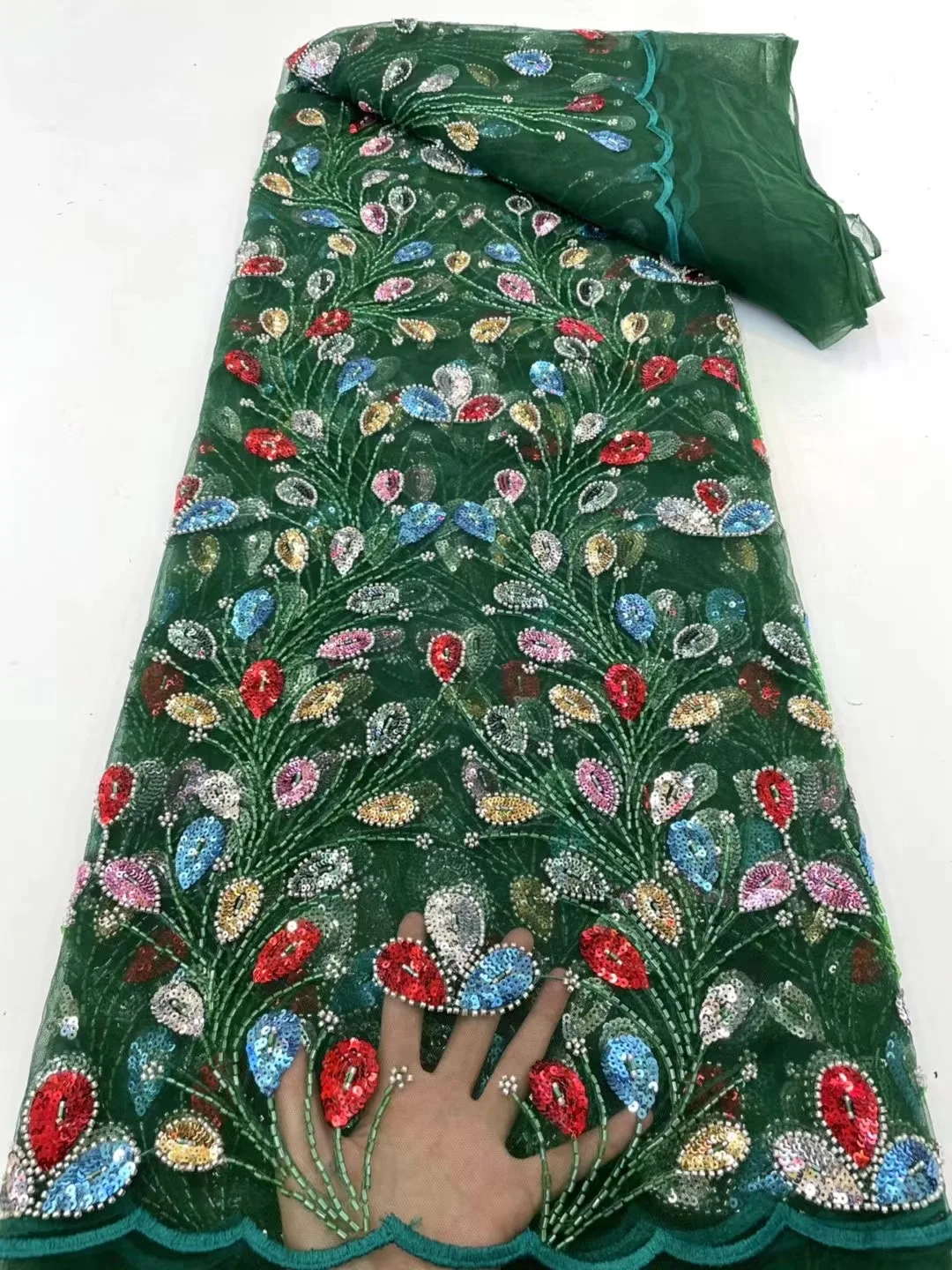 

Роскошная Великолепная африканская ткань, высокое качество, тяжелая вышивка бисером, французское свадебное платье