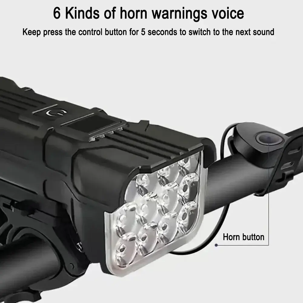 Зарядные велосипедные фары с гудками MTB фонари светодиодные ночной безопасности