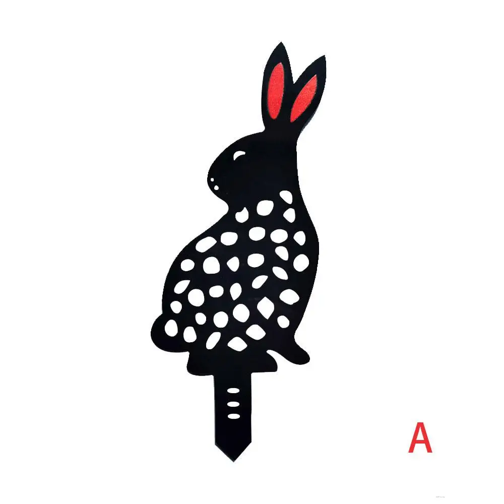 

Garden Card Acrylic Hollow Decoration Easter Bunny Inserting Cards Chicken Yard Art