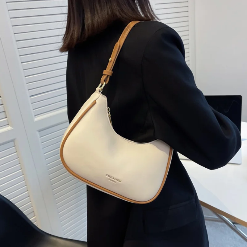 Women's Fashion Simple Hand Bags Underarm Tote One Shoulder Handbags for Women Solid Color Retro Purses and Handbags bolsa mujer