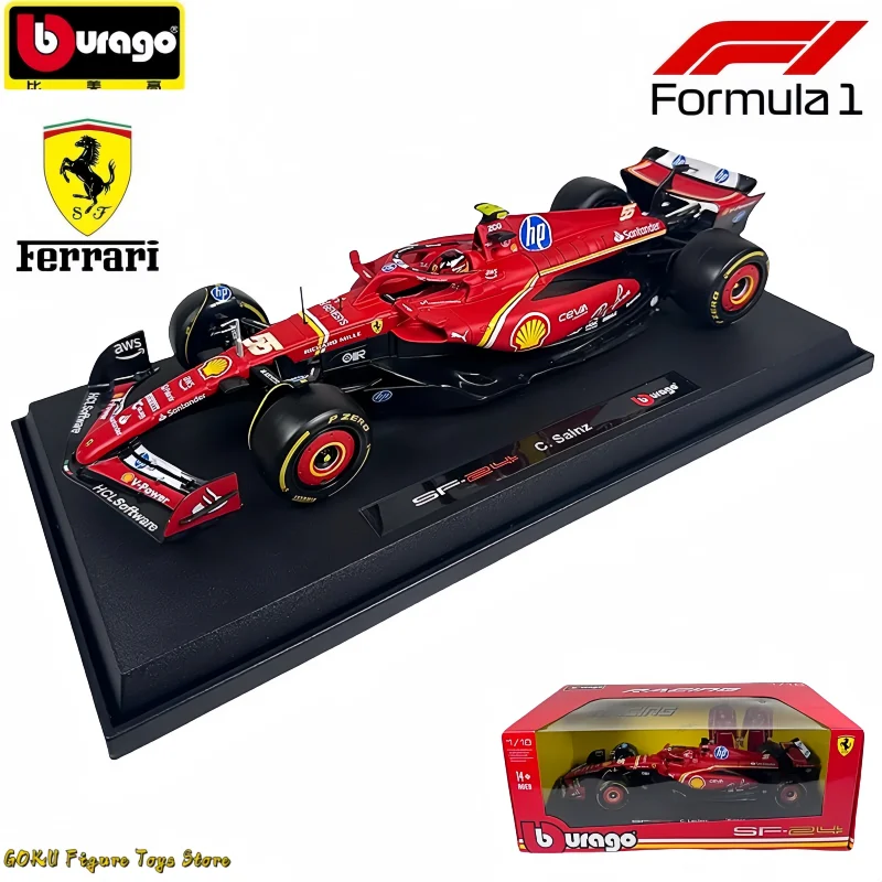 Миниатюрная литая под давлением модель из сплава Bburago 1:18 Ferrari SF-24 Formula 1racing #