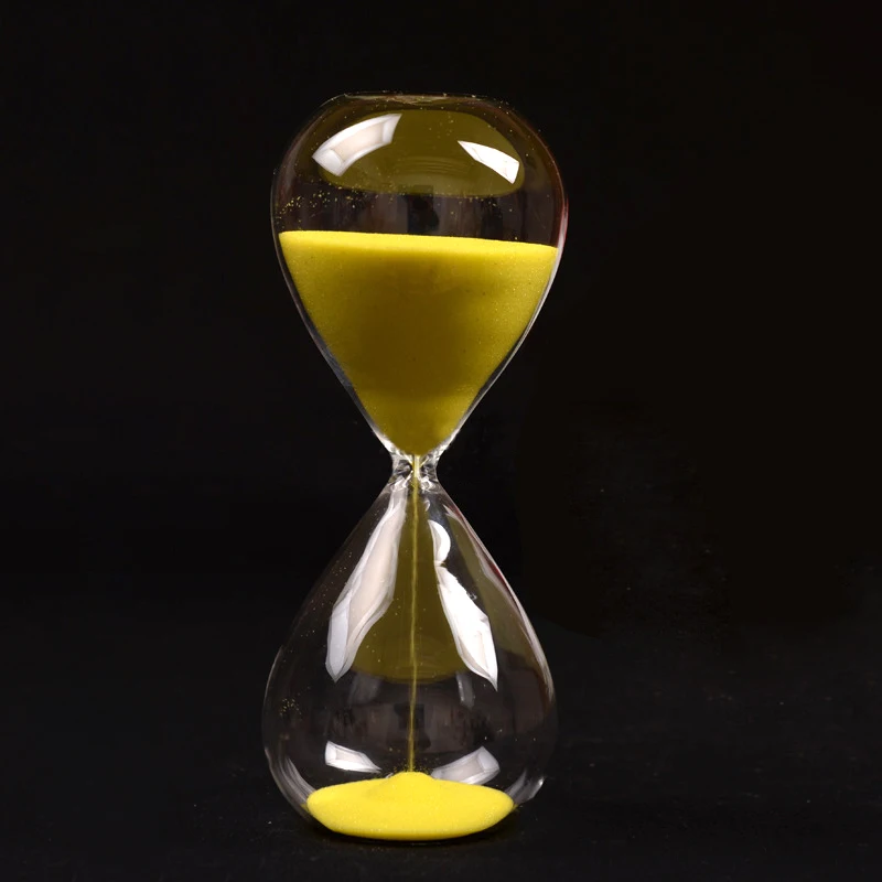 

Large Fashion Yellow Sand Glass Sandglass Hourglass Timer Clear Smooth Glass Measures Home Desk Decor Xmas Birthday Gift (Yellow