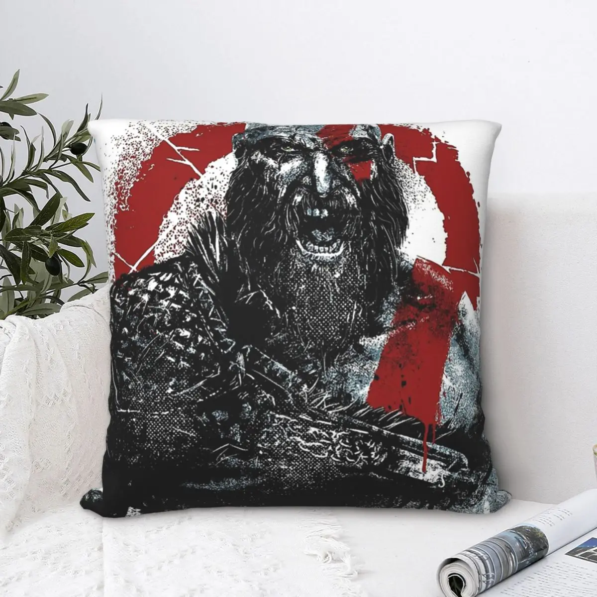 

Returns Throw Pillow Case God of War Cushion Home Sofa Chair Print Decorative Hug Pillowcase