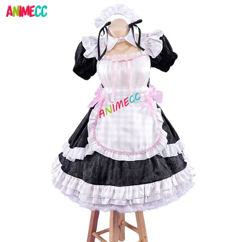 

My Dress-Up Darling Marin Kitagawa Cosplay Costumes Lattice Maid Lolita Dress Role Play Halloween Party for Women Girls