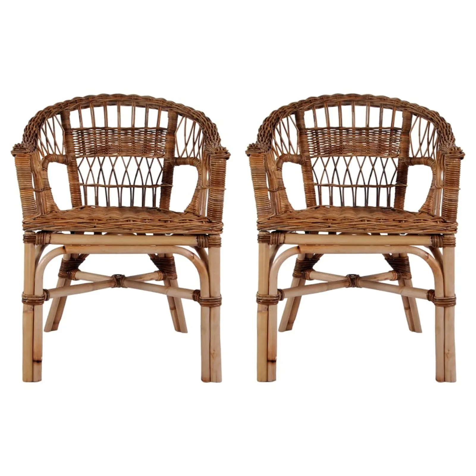 

Outdoor Chairs 2 pcs Natural Rattan Brown