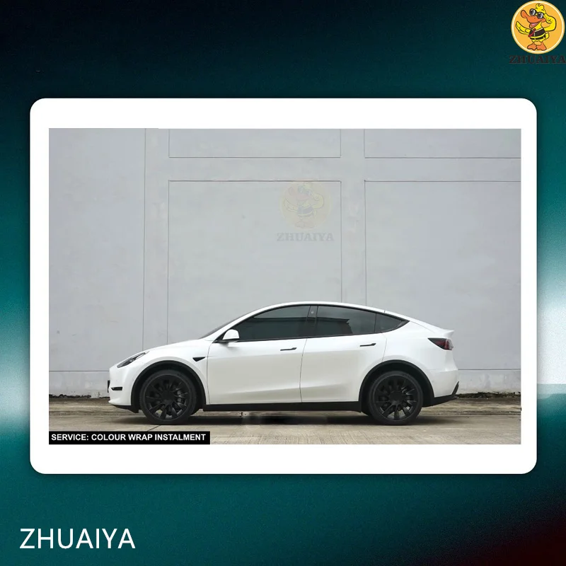 Матовая металлическая белая виниловая пленка ZHUAIYA для обмотки автомобиля легко