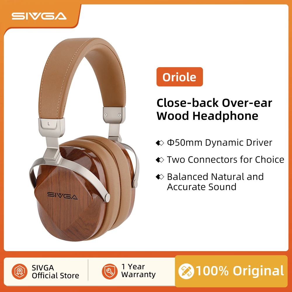 Классические накладные наушники SIVGA ORIOLE, деревянные Hi-Fi наушники ...