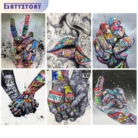 gatyztory diamond mosaic embroidery kit hand 5d diy diamond painting portrait paintings for interior decoration for home