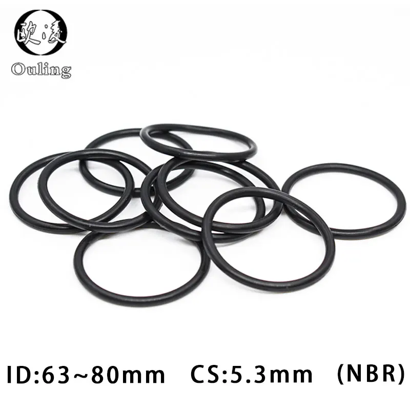 2 шт./лот резиновое кольцо NBR уплотнительное CS 5 3 мм ID63/65/67/69/70/71/73/75/77/80 Нитриловое