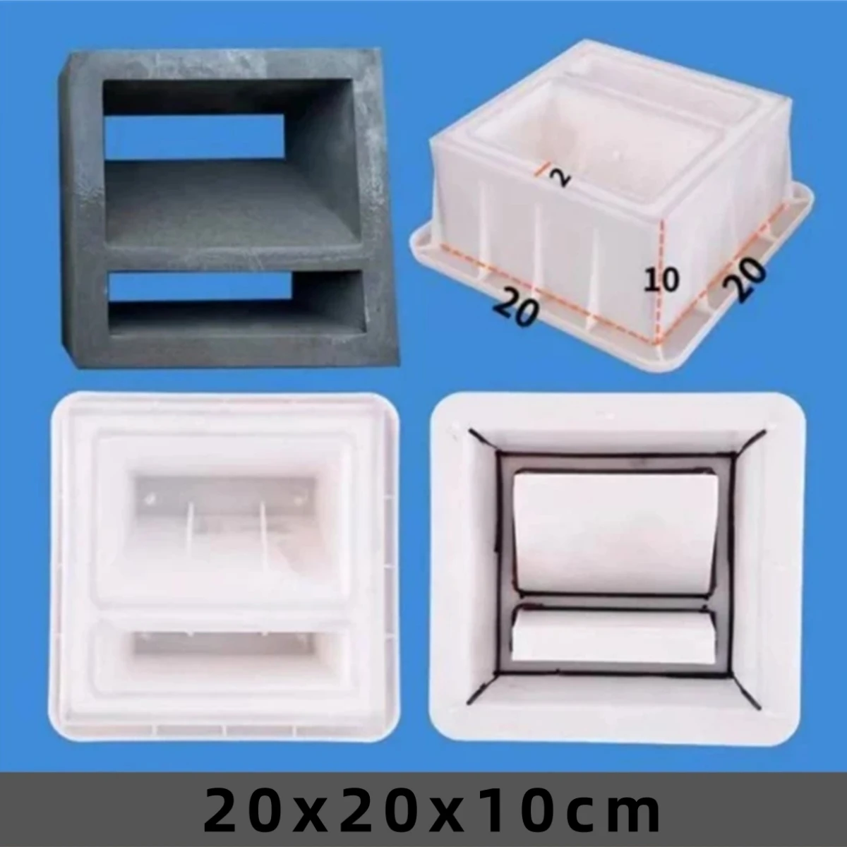 

Пластиковая форма для антикварного кирпича 20*20*6 см